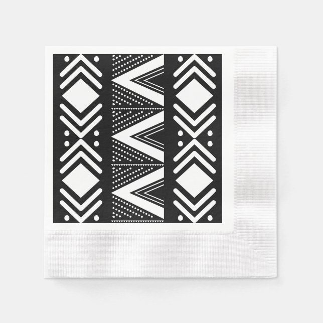 Serviette En Papier Élégant Bogolan Africain Design Papier Napkins (Devant)
