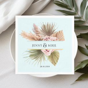 Serviette En Papier Elégant, Boho, Beige & Earth Tones Mariage