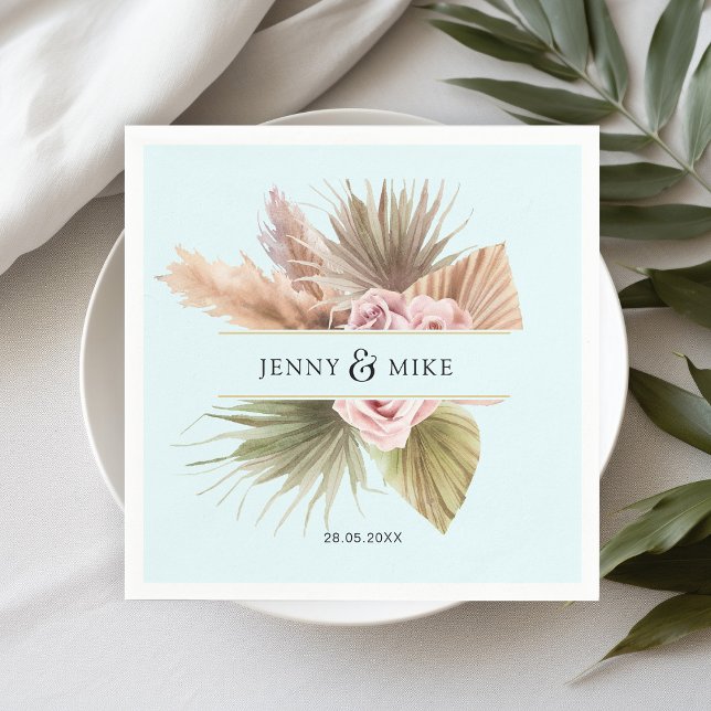 Serviette En Papier Elégant, Boho, Beige & Earth Tones Mariage (Créateur téléchargé)