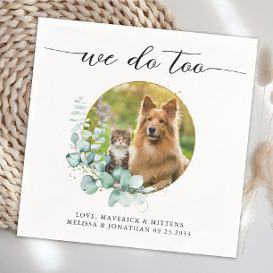 Serviette En Papier Elegant Boho Chic We Do Too Pet Chien Photo Mariag