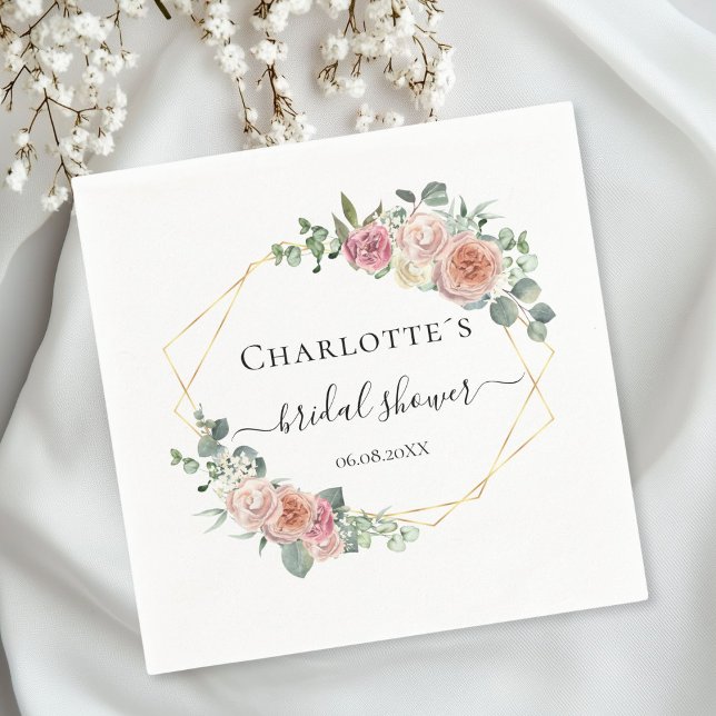 Serviette En Papier Elegant Boho Pastel (Personalized Elegant Boho Pastel Napkins)