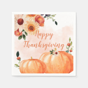 Serviette En Papier Élégant Bon thanksgiving Floral