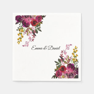 Serviette En Papier Elégant Bouquet Floral