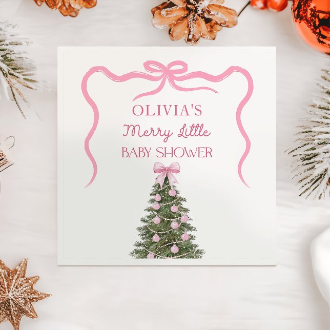 Serviette En Papier Elegant Bow Christmas Tree Party Napkin (Créateur téléchargé)