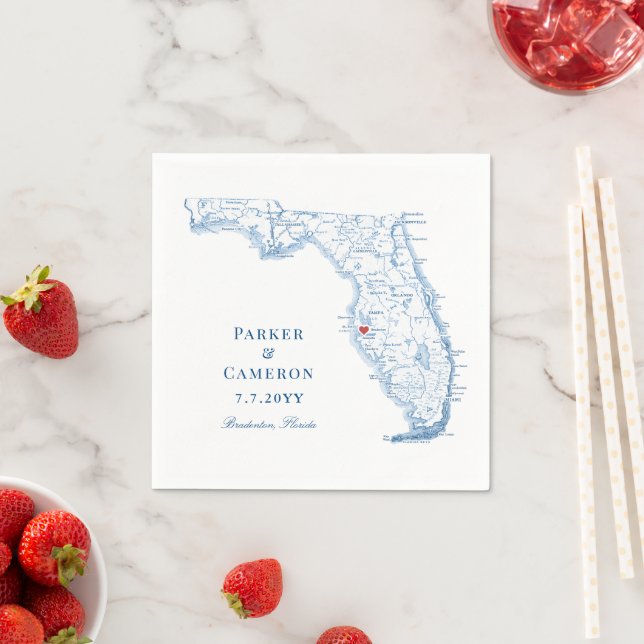 Serviette En Papier Elegant Bradenton Florida Mariage (En situation)