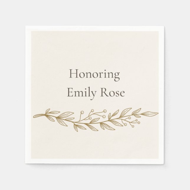 Serviette En Papier Elegant Bridal Shower Party Napkins (Devant)