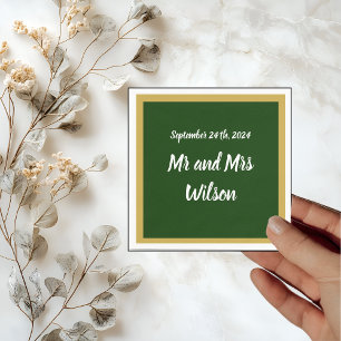 Serviette En Papier Elégant cadre Gold Script sur Gold Cocktail napkin