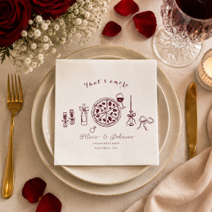 Serviette En Papier Élégant, c'est l'amore fête de fiançailles