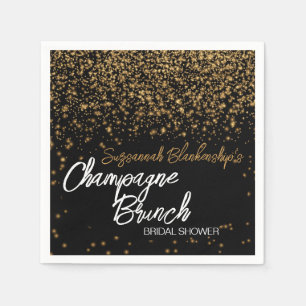 Serviette En Papier Elégant Champagne Brunch Fête des mariées Gold Bok