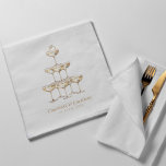 Serviette En Papier Elégant Champagne élégant Retro<br><div class="desc">Élégante serviettes élégantes Retro au champagne</div>