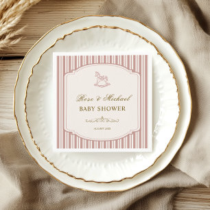 Serviette En Papier Élégant Cheval à Bascule Vintage Fête Prénatale Ra