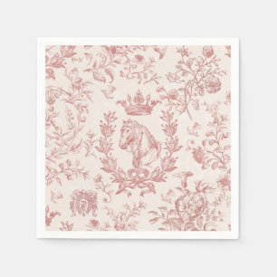 Serviette En Papier Élégant chic élégant Rose beige Equestrio Toile