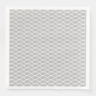 Serviette En Papier Élégant chic gris clair répétition des vagues océa