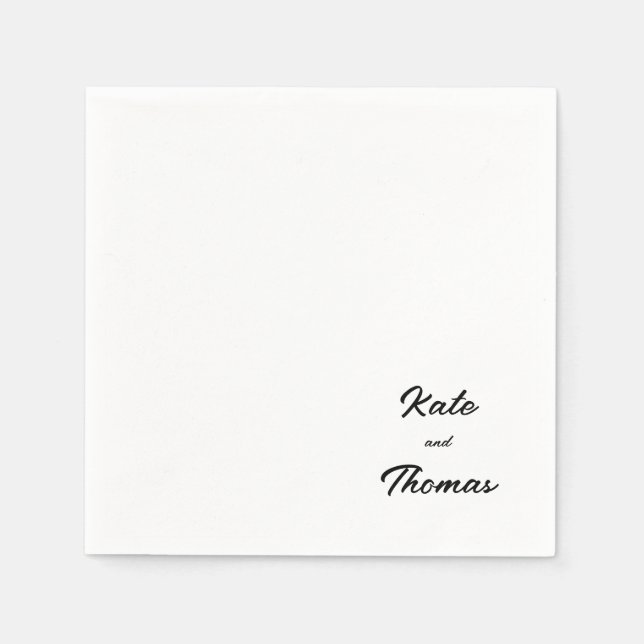 Serviette En Papier Élégant Chic Moderne Simple Minimaliste (Devant)