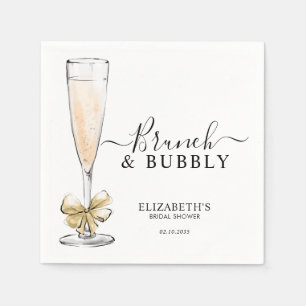Serviette En Papier Élégant Chic Or Petit Déjeuner et Bulles Enterreme