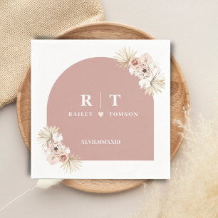 Serviette En Papier Élégant chiffres floraux romains Monogramme minima