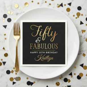 Serviette En Papier Elégant Cinquante et Fabuleux ! Fête d'anniversair