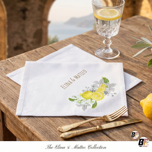 Serviette En Papier Élégant Citron Botanique Mariage Personnalisé Amal
