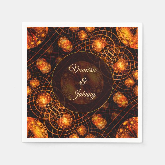 Serviette En Papier Elegant Classic Boho Modern Gold #901 Wedding (Devant)