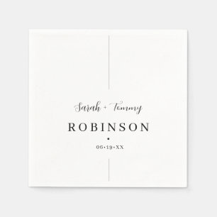 Serviette En Papier Élégant classique avec Mariage à rayures