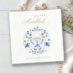 Serviette En Papier Elégant Classy Marine Bleu Bonne Hanoukka Floral N<br><div class="desc">Si vous avez besoin d'une personnalisation supplémentaire,  n'hésitez pas à m'envoyer un message sur yellowfebstudio@gmail.com .</div>