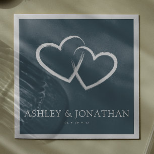 Serviette En Papier Élégant Cocktail de Mariage aux éléments simples e