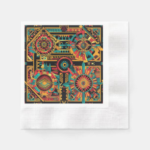 Serviette En Papier Elégant cocktail festif Turquoise "Aztec Dream" Na