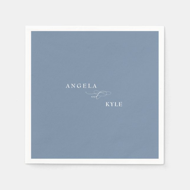 Serviette En Papier Élégant Cocktail Personnalisé Périwinkle (Devant)