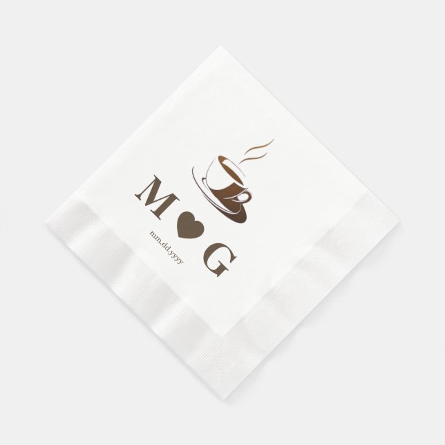 Serviette En Papier Elegant Coffee Party Wedding Coined Luncheon (Coin)