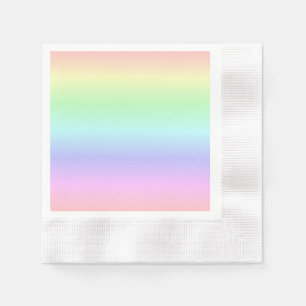 Serviette En Papier Elégant coloré Arc-en-ciel Couleurs pastel clair d