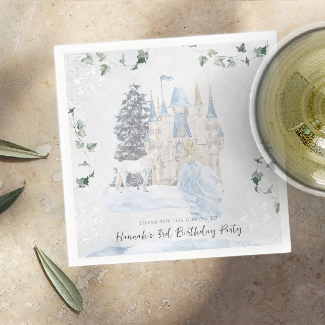 Serviette En Papier Élégant conte de fées | Princesse d'hiver (Créateur téléchargé)