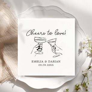 Serviette En Papier Élégant Couple encourage à aimer Minimaliste Maria