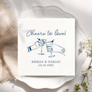 Serviette En Papier Élégant Couple encourage à aimer Minimaliste Maria