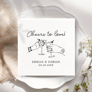 Serviette En Papier Élégant Couple encourage à aimer Minimaliste Maria