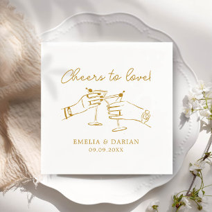 Serviette En Papier Élégant Couple encourage à aimer Minimaliste Maria