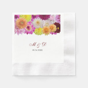 Serviette En Papier Élégant Dahlia Florals Mariages serviettes