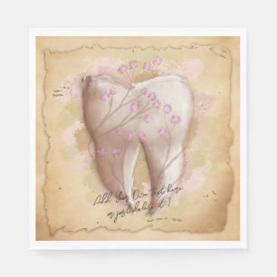 Serviette En Papier Élégant Dentiste Vintage Dental Assistant Cadeau