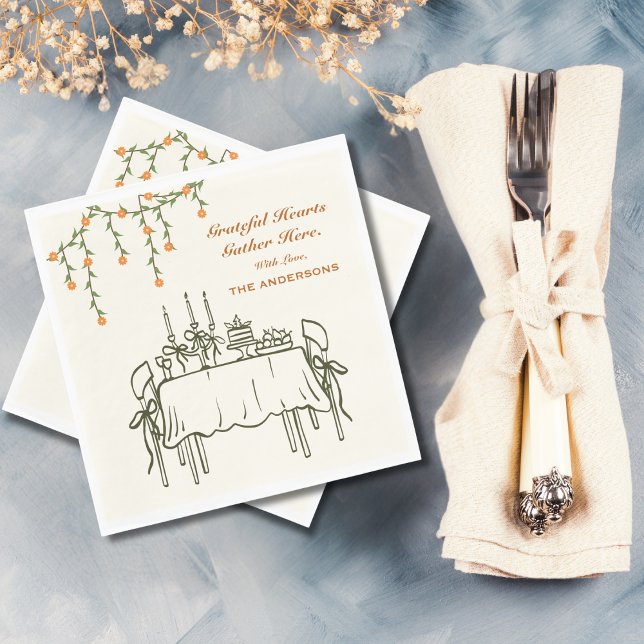 Serviette En Papier Élégant Dîner d'action de grâces automne (Créateur téléchargé)