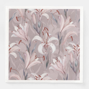 Serviette En Papier Élégant dîner en papier Lily serviettes - Floral