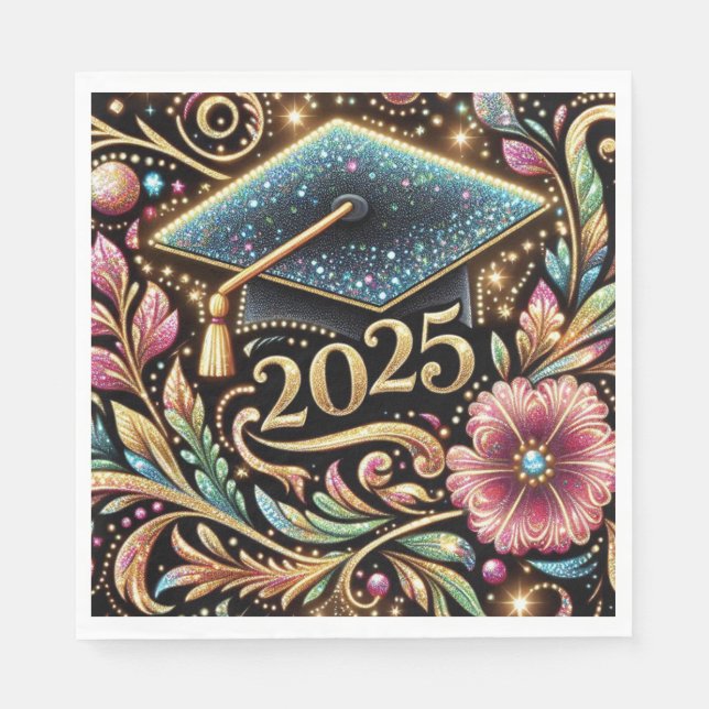 Serviette En Papier Élégant diplôme 2025 Design 2 (Devant)