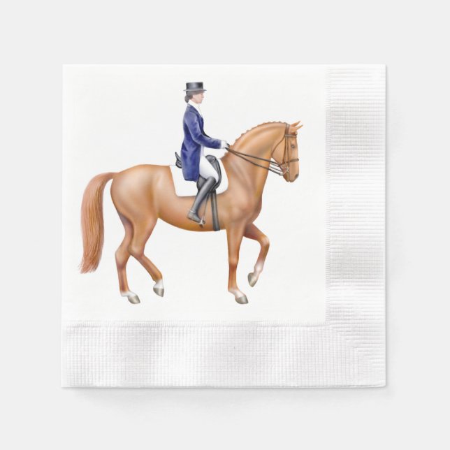 Serviette En Papier Élégant Dressage Cheval Equestre Papier Équestre s (Devant)