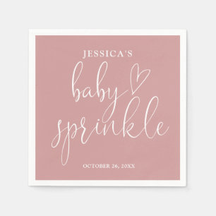 Serviette En Papier Elégant Dusty Rose rose Baby Sprinkine Douche