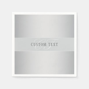 Serviette En Papier Élégant écriture de script de monogramme modifiabl