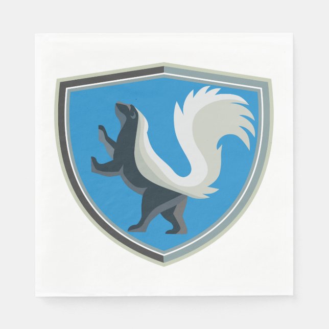 Serviette En Papier Élégant Emblème Skunk Faune Inspiré Crest (Devant)