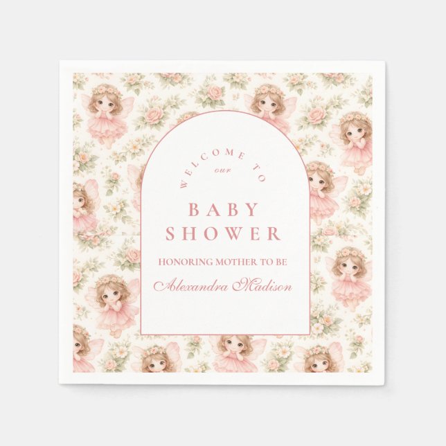 Serviette En Papier Elegant Enchanted Fairy Baby Shower (Devant)