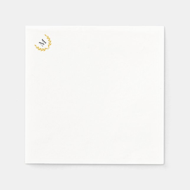 Serviette En Papier Elegant Equestrian Collection Gold Laurel Napkin (Devant)