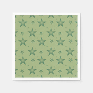 Serviette En Papier Élégant et élégant Olive Stars sur Sage Green