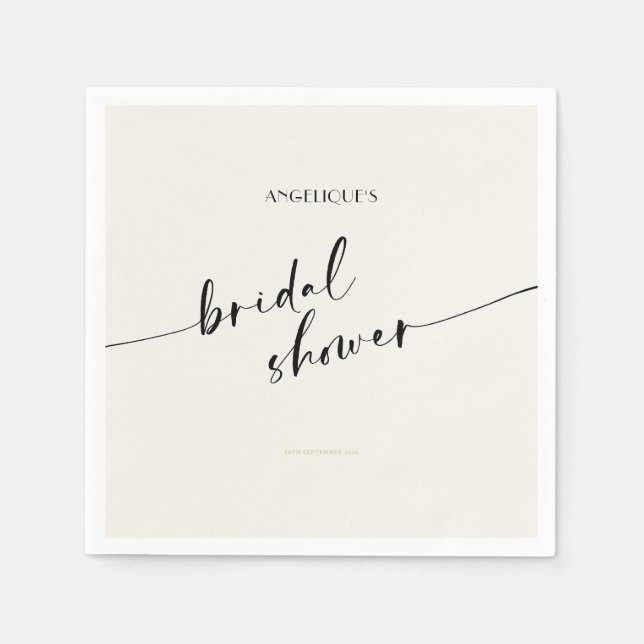 Serviette En Papier Élégant et Simple - Réception de Mariage Minimalis (Devant)