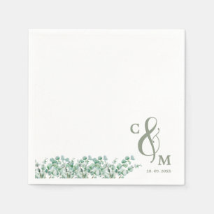 Serviette En Papier Elégant Eucalyptus feuille Mariage de verdure