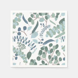 Serviette En Papier Elégant Eucalyptus Foliage Vert